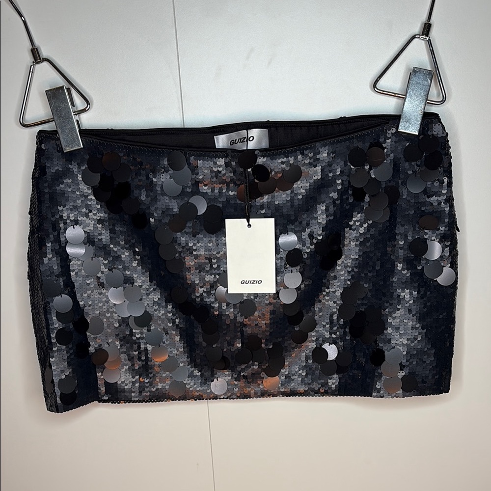 GUIZIO Black Sequin Women's Skirt